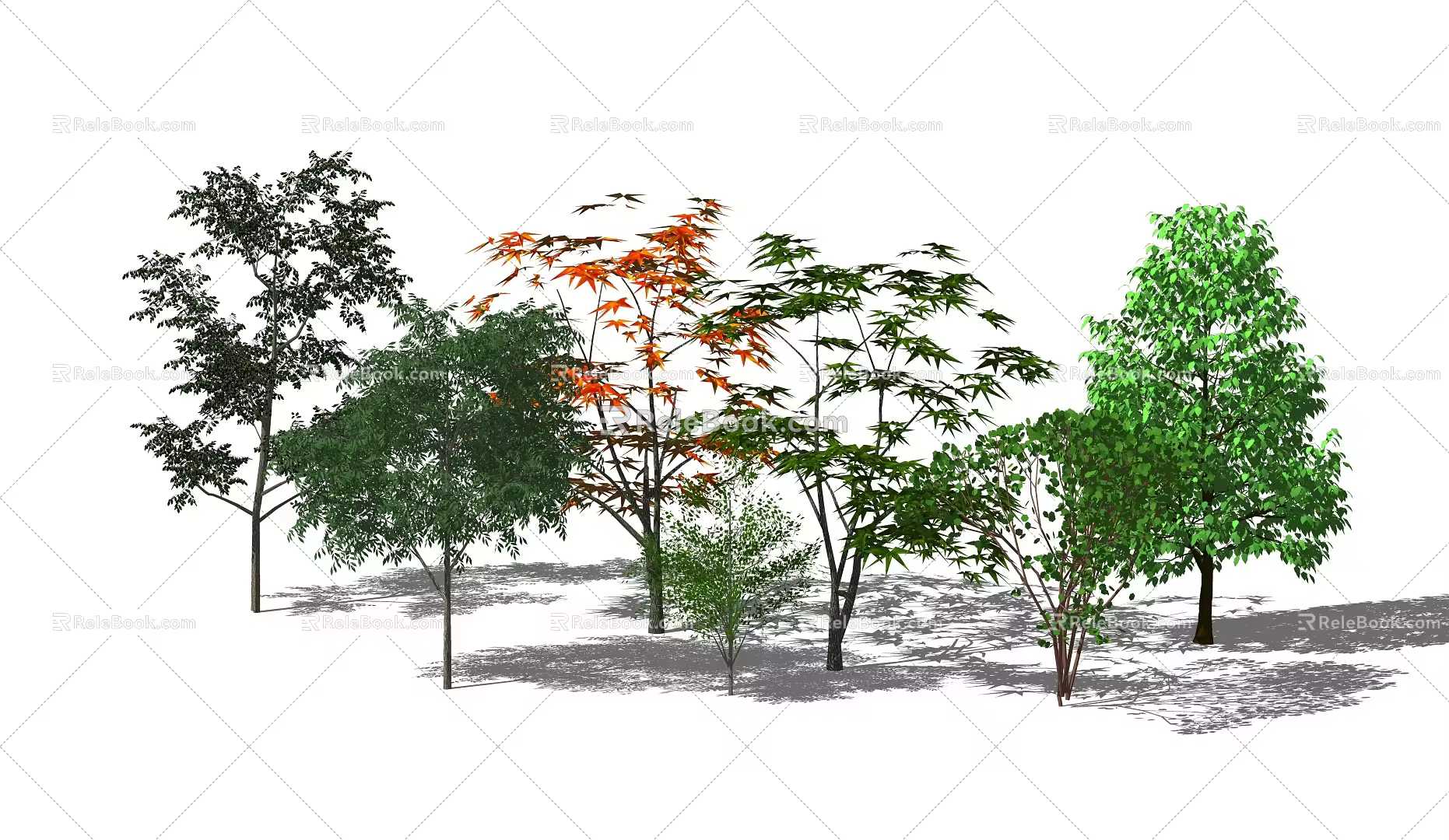 Modern Trees 3d model