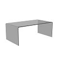 Modern Clear Acrylic Square Side Table With Minimalist Sleek Design 3d model