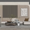 Modern sofa coffee table combination 3d model