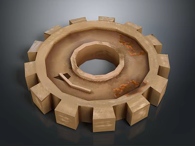 Decorative Gear Shaped Brown Household Item with Circular Hole and Toothed Edges 3d model