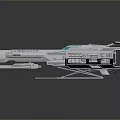 Futuristic Sci Fi Spaceship With Metallic Structure Sleek Design Multiple Wings And Blue Cockpit Accents