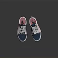 Classic Canvas Sneakers Blue Pink White Casual Stylish Low Top Design