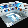 OP WILL Exhibition Booth With Digital Screens Reception Desk And Product Displays