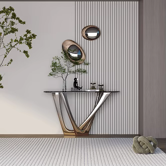 Modern Light Luxury Duan Jing Strip Porch 3d model
