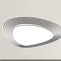 Stylish Modern White Ceiling Lights With Wavy Layered Design And Soft Warm Light 3d model