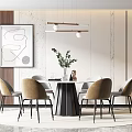 Modern Dining Table and Chair Combination 3d model