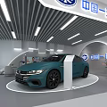 FAW 4S Store Modern Showroom With Blue Car Display And Interior Design