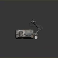 Stationary Air Compressor With Metal Tank Motor Hose And Warning Labels