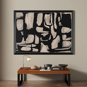 French retro abstract decorative painting 3d model
