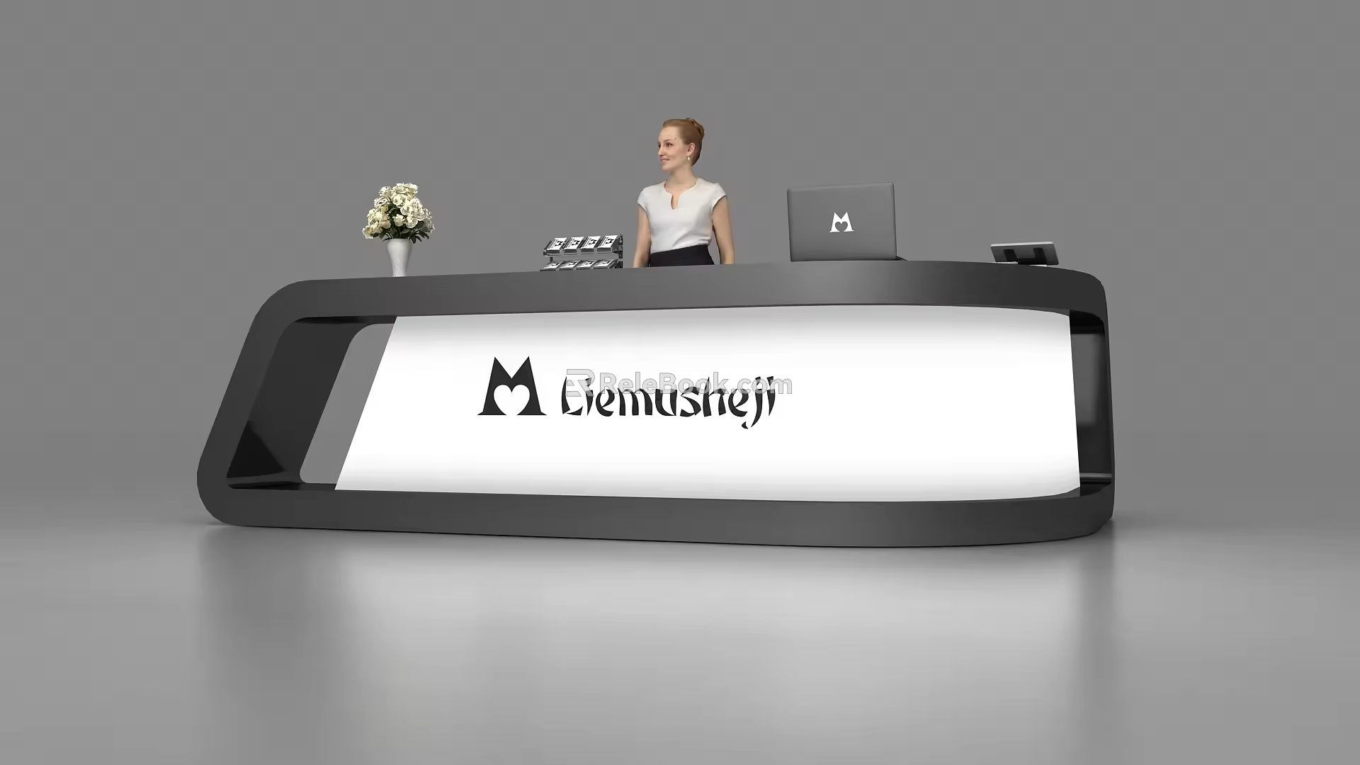 Modern reception desk 3d model