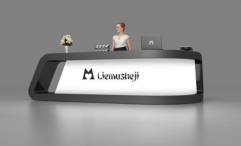 Modern reception desk 3d model