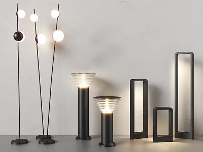 Modern Floor Lamps With Various Shapes And Contemporary Designs For Home Decor 3d model