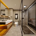 Modern Hotel Guest Room Interior With Double Bed Flat Screen TV Desk And Chair