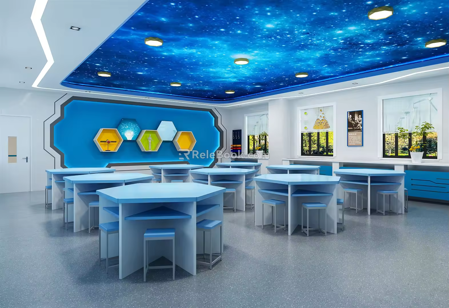 Modern classroom science and technology classroom 3d model