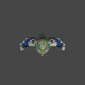Green Headed Pigeon Game Animated Character With Hat Goggles Pearl Necklace And Pendant