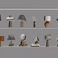 modern table lamp cream table lamp 3d model