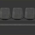 Durable Three Seater Metal Bench With Slatted Design For Public Areas
