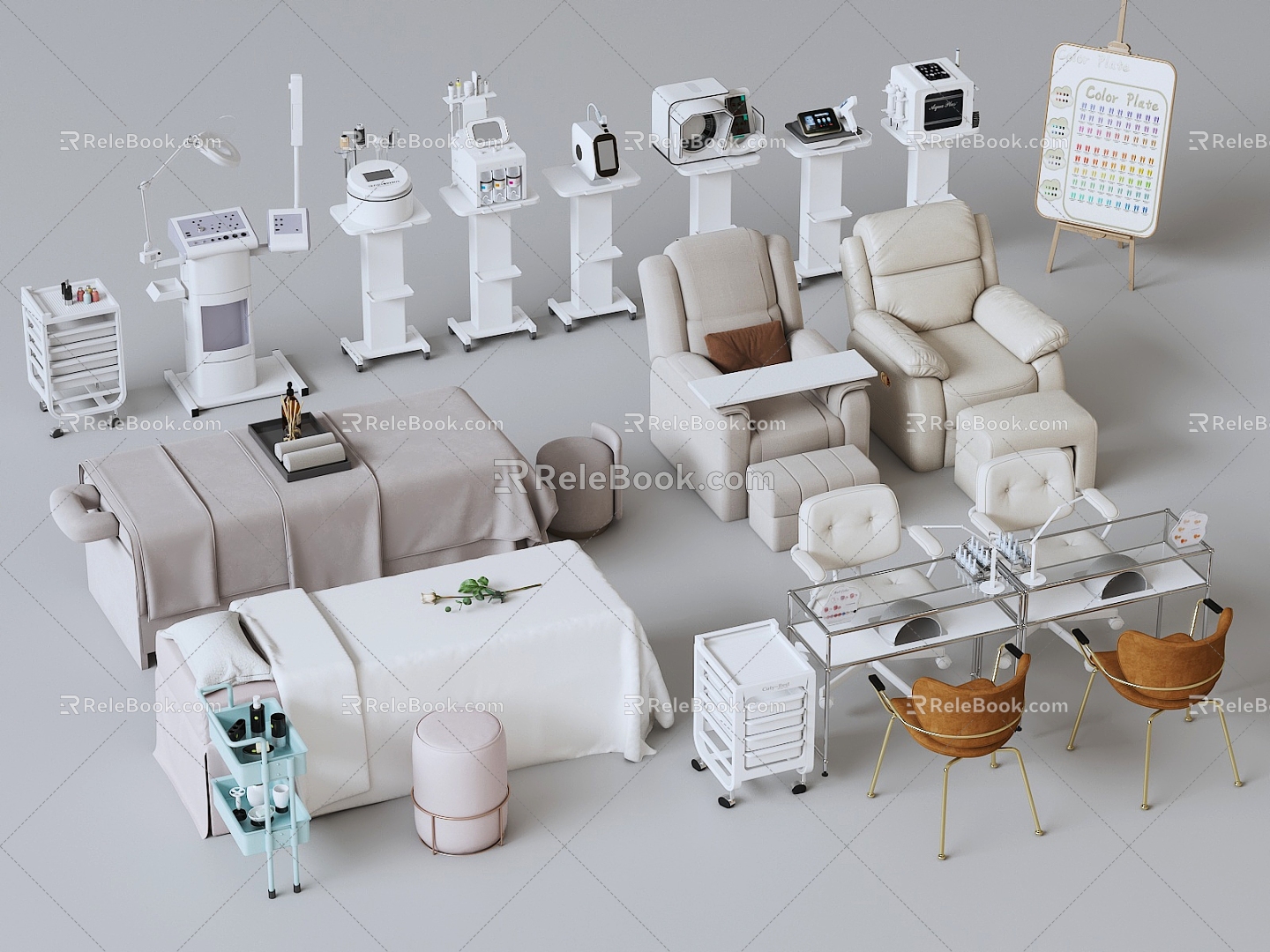 Massage bed beauty equipment 3d model