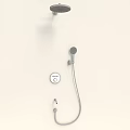 Modern Shower Head System With Handheld Shower Temperature Control Panel And Wall Mounted Design 3d model
