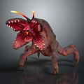 Horror Monster Game Movie Character With Large Mouth Sharp Teeth And Glowing Antennae