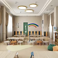 Three layers of modern kindergarten 3d model