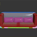 Modern Light Pink Sofa With Three Cushions And Sleek Lines Design