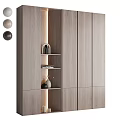 Modern Wooden Storage Cabinet Rack With Open Shelves And Minimalist Layered Design
