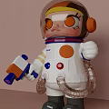 Carebot Astronaut Doll With Big Orange Eyes White Spacesuit Orange Red Blue Circles And Tool