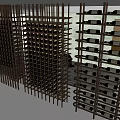 Modern Wine Rack Solid Wood Partition Wine Rack 3d model