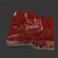 Modern Detailed Landscape Model with Lush Woodland Buildings and Winding Paths