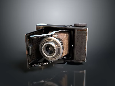 Vintage Electronic Camera With Classic Folding Structure And Retro Design Elements 3d model