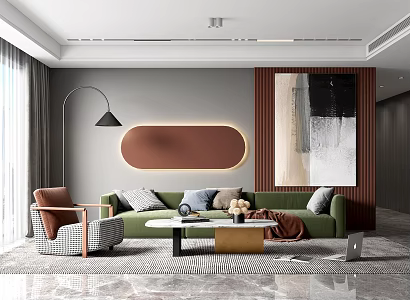modern living room 3d model