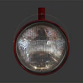 Rustic Red Vintage Furniture Lamp With Handle And Round Light Head Design