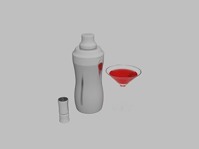 Bathroom Small Accessories White Soap Dispenser Transparent Cup And Red Liquid Container With Modern Design 3d model