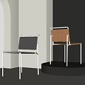 Modern Black and Orange Dining Chairs with Metal Frame in Contemporary Interior Design