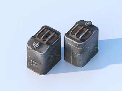 Two Vintage Metal Storage Containers as Practical Household Items with Secure Lids and Durable Design 3d model
