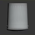 Silver Metal Trash Can With Vertical Stripes And Pedal Design For Home Use