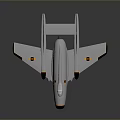 Detailed Silver Gray Model Jet Fighter With Yellow Markings And Reflective Base