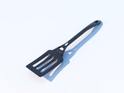 Black Silicone Spatula Kitchen Utensil with Ergonomic Handle and Hanging Hole 3d model