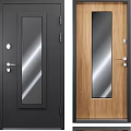 Modern Black and Wooden Hinged Doors with Glass Panel for Home Interior Design