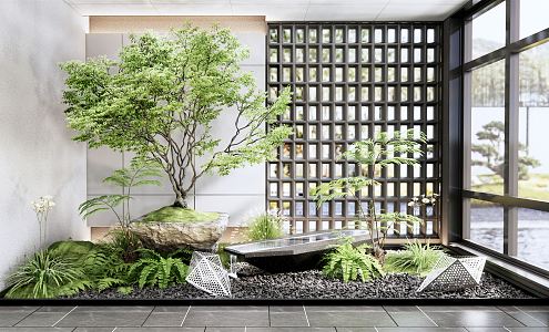 Modern Landscape Sketches Courtyard Sketches Plant Landscape Water Bowl Water Sketches Landscape Trees Stone Flowers and Plants Fern Sculpture Sketches 3d model