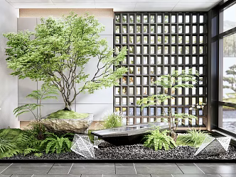 Modern Landscape Sketches Courtyard Sketches Plant Landscape Water Bowl Water Sketches Landscape Trees Stone Flowers and Plants Fern Sculpture Sketches 3d model