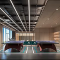 Indoor Sports Fitness Space With Modern Ping Pong Tables And Large Windows