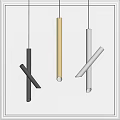 Sleek Cylindrical Pendant Lights For Modern Interior With Black Gold White Crossed Design