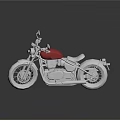 Classic Silver Motorcycle With Red Fuel Tank Vintage Design And Chrome Accents