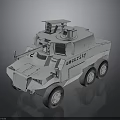 Armored Six Wheeled Military Vehicle With Turret And Tactical Equipment