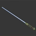 Lightsaber Prop Featuring White Blade And Black Silver Hilt Design