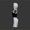 Stylish White Hooded Sleeveless Dress Featuring Dark Corset Design Apparel