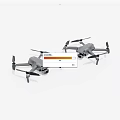 Two Gray Drones With Cameras Displayed On White Background 3d model