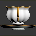 Elegant Teacup and Saucer Set with Gold Rim and Floral Design for Daily Living